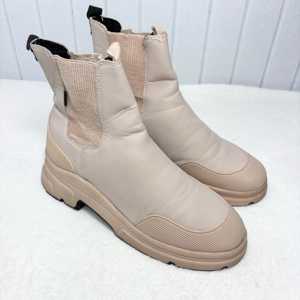 ZARA‎ Cream Monochrome Rubberised - Women’s Ankle Boots size 37